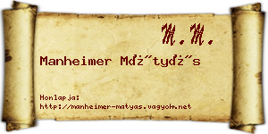 Manheimer Mátyás névjegykártya