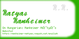 matyas manheimer business card